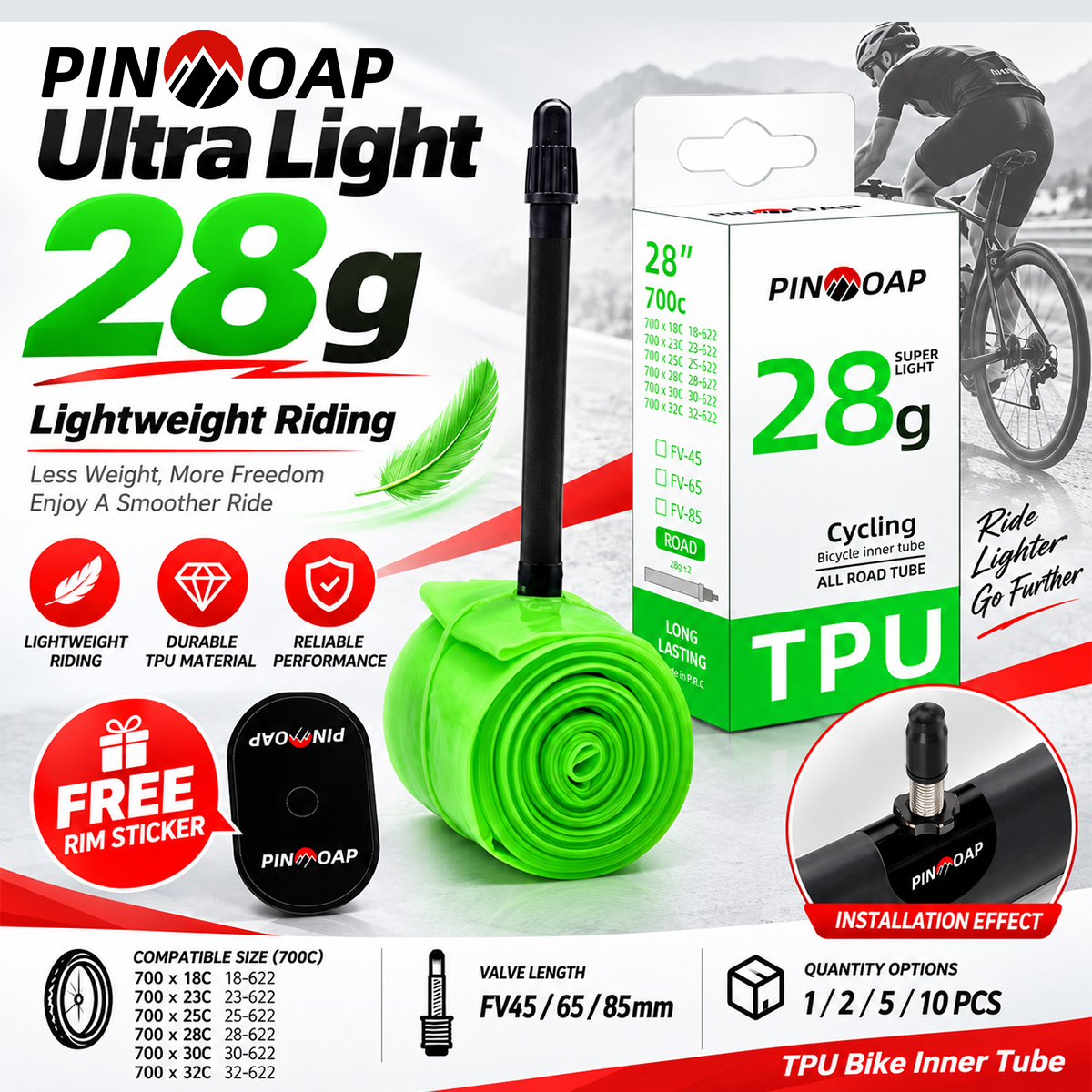 PINMOAP Camera d'aria leggera  - Inner Tube 700C recensione e prezzo