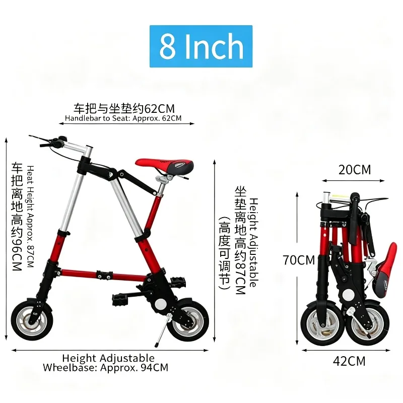 Bicicletta pieghevole da 8 pol - Cycling Commute Distance recensione e prezzo