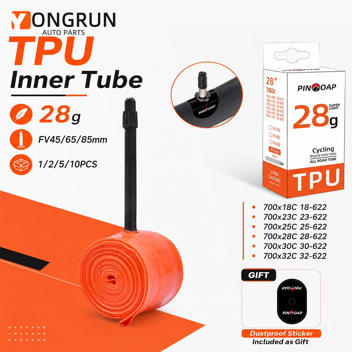YONGRUN 700x18/23/25/28/30/32C - Inner Tube 700C recensione e prezzo